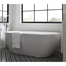 59" Free Standing Acrylic Soaking Tub with Center Drain