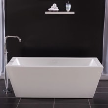 67" Free Standing Acrylic Soaking Tub with Center Drain