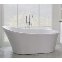 71" Free Standing Acrylic Soaking Tub with Reversible Drain