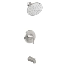 Bella Pressure Balanced Tub and Shower Trim with 1.8 GPM Rain Shower Head, Tub Spout, and Standard Shower Arm