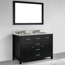 Pique 48" Double Vanity Set with Wood Cabinet and Marble Vanity Top - Sinks Included