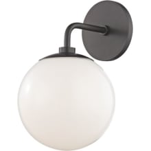Stella Single Light 11-1/2" High Wall Sconce with Opal Glossy Shade