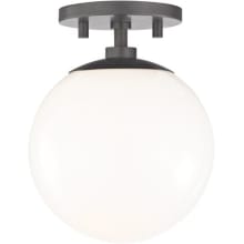 Stella Single Light 7" Wide Semi-Flush Globe Ceiling Fixture with Opal Glossy Shade