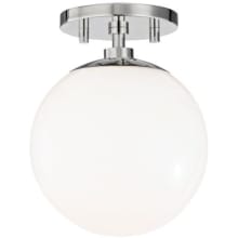 Stella Single Light 7" Wide Semi-Flush Globe Ceiling Fixture with Opal Glossy Shade