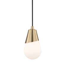 Cora Single Light 5" Wide Mini Pendant with Opal Etched Shade