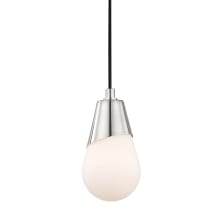 Cora Single Light 5" Wide Mini Pendant with Opal Etched Shade