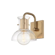 Riley Single Light 8" High Wall Sconce with Clear Shade