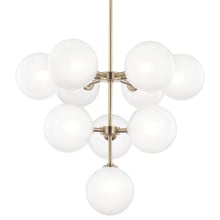 Ashleigh 10 Light 29-3/4" Wide LED Globe Chandelier with Clear Outer and Etched Inner Shades
