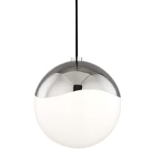 Ella Single Light 10-1/2" Wide Pendant with Opal Glossy Shade