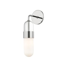 Emilia Single Light 15" High LED Wall Sconce with Clear Top Opal Bottom Shade