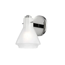 Rosie Single Light 7-1/2" High Wall Sconce with Clear Outer and Etched Inner Shades