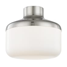 Livvy Single Light 12" Wide Semi-Flush Ceiling Fixture with Opal Glossy Shade