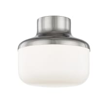 Livvy Single Light 9" Wide Semi-Flush Ceiling Fixture with Opal Glossy Shade