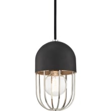 Haley Single Light 5-1/2" Wide Mini Pendant with Metal Cage