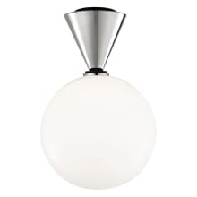 Piper Single Light 9" Wide LED Semi-Flush Globe Ceiling Fixture with Opal Glossy Shade