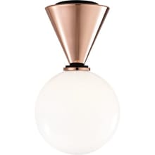Piper Single Light 7-1/2" Wide LED Semi-Flush Globe Ceiling Fixture with Opal Glossy Shade