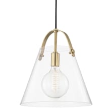 Karin Single Light 12-3/4" Wide Pendant with Clear Shade