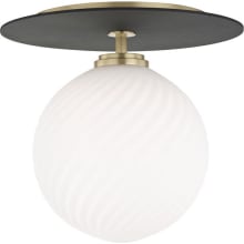 Ellis Single Light 10-1/4" Wide LED Semi-Flush Globe Ceiling Fixture