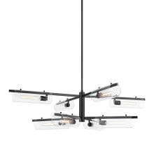 Ariel 8 Light 53" Wide Chandelier with Clear Glass Shades