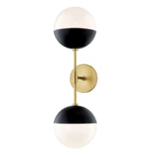 Renee 2 Light 22" Tall Wall Sconce with Frosted Glass Shades