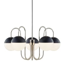Renee 5 Light 28" Wide Chandelier with Frosted Glass Shades