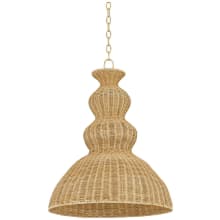 Mayla 22" Wide Wood Pendant