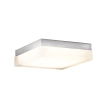 Matrix 9" Wide LED Flush Mount Square Ceiling Fixture / Wall Sconce with Opal Glass Shade