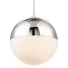 Punk 14" Wide LED Pendant with Etched Glass Shade