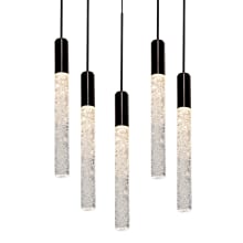 Magic 5 Light 17" Wide LED Multi Light Pendant with Piastra Crystal Shades