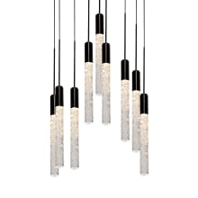 Magic 9 Light 17" Wide LED Multi Light Pendant with Piastra Crystal Shades