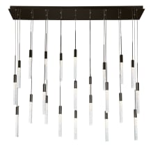 Magic 23 Light 54" Wide LED Linear Multi Light Pendant with Piastra Crystal Shades