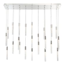 Magic 23 Light 54" Wide LED Linear Multi Light Pendant with Piastra Crystal Shades
