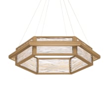 Atlantis 28" Wide LED Suspended Drum Chandelier with Pressed Glass Shade