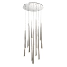 Cascade 15 Light 23" Wide LED Suspended Multi Light Pendant with K-2 Hand Cut Clear Crystal Shades