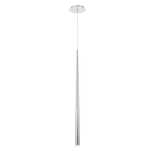 Cascade 37" Tall LED Crystal Mini Pendant with Frosted Glass Endcap Shade