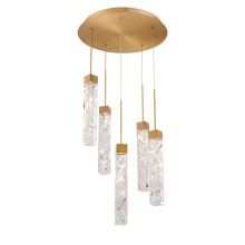 Minx 17" Wide 3000K LED Crystal Five Pendant Light