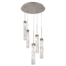 Minx 17" Wide 3000K LED Crystal Five Pendant Light