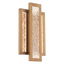 Fury 16" Tall LED Wall Sconce with Gold Encased Glass Shades