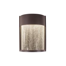 Rain 8" Tall LED Indoor/Outdoor Wall Sconce with Clear Seeded Glass - 3000K