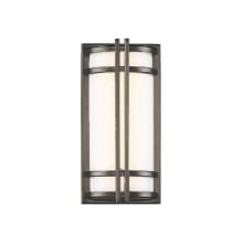 Skyscraper 12" Tall LED Outdoor Wall Sconce / Flush Mount Ceiling Fixture with UV Rated White Acrylic Shade