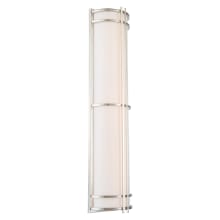 Skyscraper 12" Tall LED Outdoor Wall Sconce / Flush Mount Ceiling Fixture with UV Rated White Acrylic Shade