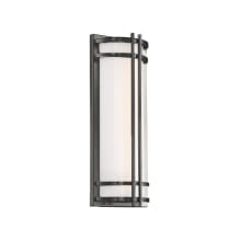 Skyscraper 18" Tall LED Outdoor Wall Sconce / Flush Mount Ceiling Fixture with UV Rated White Acrylic Shade