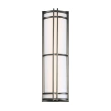 Skyscraper 27" Tall LED Outdoor Wall Sconce / Flush Mount Ceiling Fixture with UV Rated White Acrylic Shade