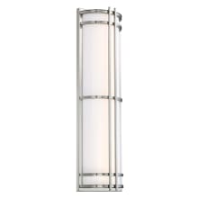 Skyscraper 27" Tall LED Outdoor Wall Sconce / Flush Mount Ceiling Fixture with UV Rated White Acrylic Shade