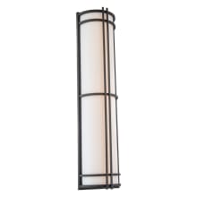Skyscraper 27" Tall LED Outdoor Wall Sconce / Flush Mount Ceiling Fixture with UV Rated White Acrylic Shade
