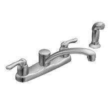 Chateau Double Handle Kitchen Faucet with Metal Lever Handles and Sidespray