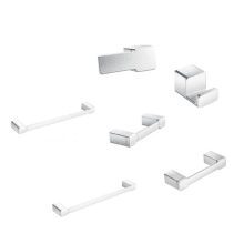 Bathroom Hardware Package with Double Post Toilet Paper Holder with Towel Bar, 24" Towel Bar, 18" Towel Bar, Robe Hook and Tank Lever