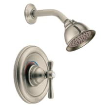 Single Handle Moentrol Pressure Balanced and Volume Control Shower Trim with Single Function Shower Head from the Kingsley Collection