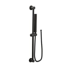 Single Function Hand Shower Package with Hose and Slide Bar Included from the Level Collection