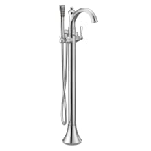 Wynford Floor Mounted Tub Filler with Built-In Diverter - Includes Hand Shower